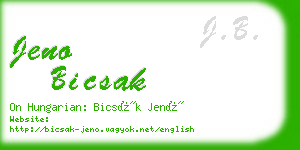 jeno bicsak business card